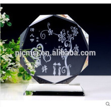 Bloc de verre en cristal blanc 2015 avec logo de gravure laser 3D Cadeaux et souvenirs